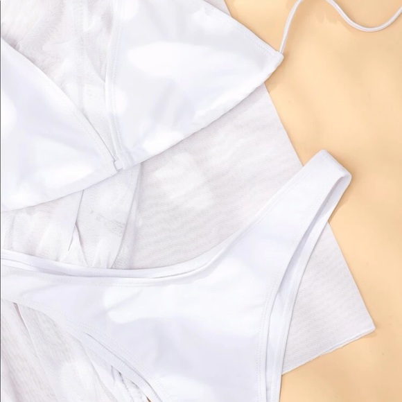 Bohemian 3PC White Bikini Coverup Set S M L - Picture 3 of 8